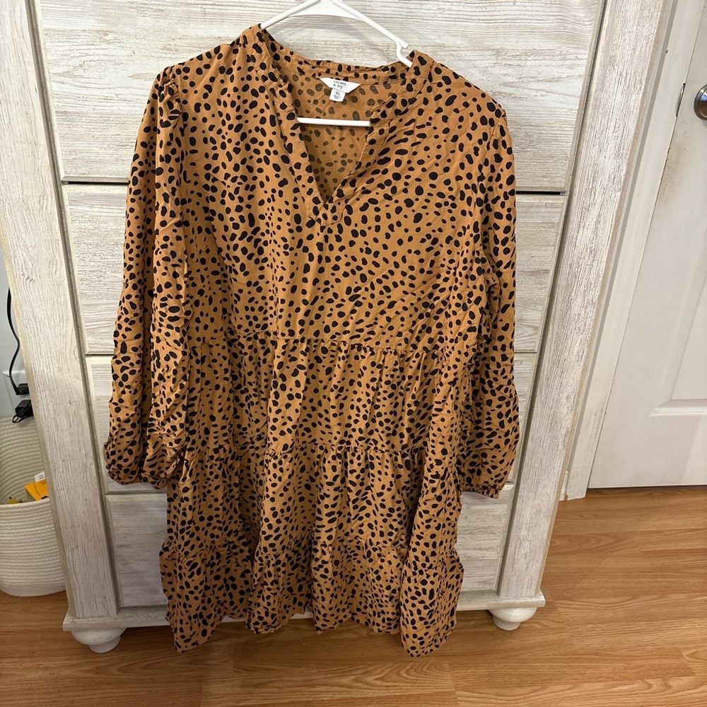 Crown & Ivy Brown and Black Mini Dress